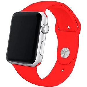 Cool armband voor Apple Watch Series 1 / 2 / 3 / 4 / 5 / 6 / 7 / SE (42 / 44 / 45 mm) rubber rood, Estandar