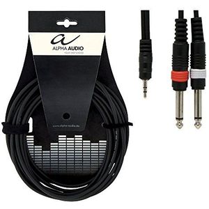 Gewa Alpha Audio 190125 Basic Line Y-kabel 3 m 1 x 3,5 mm stereo jack/2 x 6,3 mm jack mono zwart