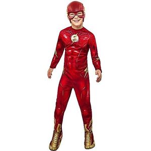 Rubies The Flash Classico Kinderkostuum, bedrukte jumpsuit met laarzenovertrek en anti-gezicht, officieel DC voor carnaval, Kerstmis, verjaardag, party, Halloween, XS