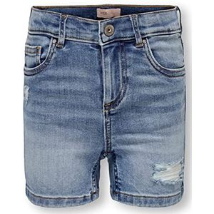 ONLY Kogblush Dnm Dest Ana371 Noos Meisjesshorts, Glanzende blauwe denim