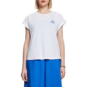ESPRIT 053ee1k334 T-shirt voor dames, 100/wit