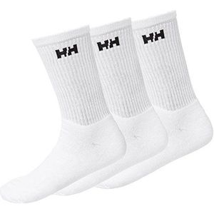 Helly Hansen 3 paar uniseks katoenen sokken, Wit.