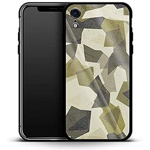caseable Apple iPhone XR telefoonhoes luxe glas beschermhoes schokbestendig krasbestendig beschermhoes bont design camo groen