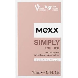 Mexx Simply for Her Eau de toilette voor dames, elegant, natuurlijk, veganistisch, 40 ml