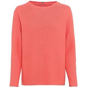 camel active Basic gebreide trui met ronde hals voor dames, Rood, S