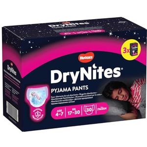 Huggies DryNites Lot de 30 pantalons de pyjama pour filles de 4 à 7 ans