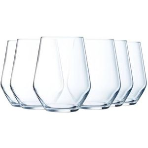 Luminarc - Vinetis collectie - 6 glazen hoog 40 cl - modern en elegant design - gemaakt in Frankrijk - versterkte verpakking