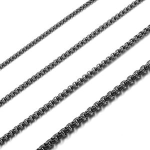 RWQIAN Halsketting voor heren, roestvrij staal, zilver/goud/zwart, Venetiaanse ketting, heren, briolette-ketting, breedte 2/2,5/3/4 mm, lengte 45-70 cm, Roestvrij staal
