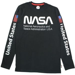 NASA Heren T-shirt - S, zwart, S, zwart.