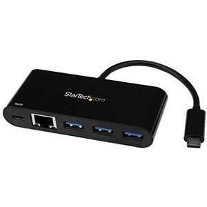 StarTech.com USB-C naar Gigabit Ethernet-adapter met 3-poorts USB 3.0 hub en USB Power Delivery (US1GC303APD)