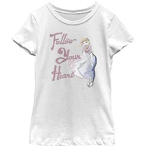 Disney Frozen Anna Sketched Follow Your Heart Girls T-shirt, standaard wit., Wit