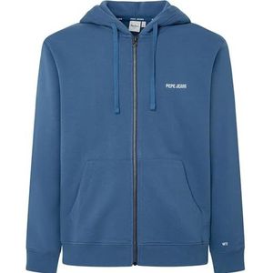 Pepe Jeans Sagan Sweatshirt met capuchon voor heren, Blauw (zeeblauw)