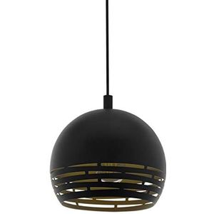 EGLO Hanglamp Camastra, 1 lichtpunt, hanglamp van staal, kleur: zwart, goud, fitting: E27, Ø: 22,5 cm
