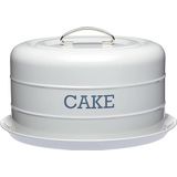 KitchenCraft Living Nostalgia Luchtdichte Taart Opbergtje/Cake Dome, 28,5 x 18 cm - Frans Grijs