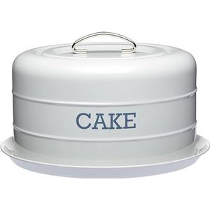 KitchenCraft Living Nostalgia Luchtdichte Taart Opbergtje/Cake Dome, 28,5 x 18 cm - Frans Grijs