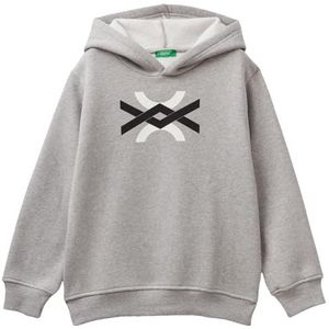 United Colors of Benetton Mesh met capuchon. M/L 3eb5c202t kinderen en tieners hoodie (1 stuk), Grijs gemêleerd 501