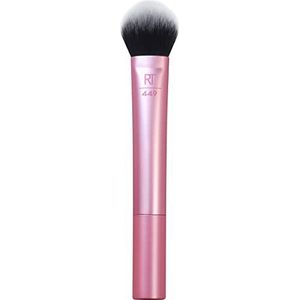 REAL TECHNIQUES Make-upborstel voor blush, markeerstift of los poeder, zachte haren, nauwkeurige toepassing, 1 stuk, roze