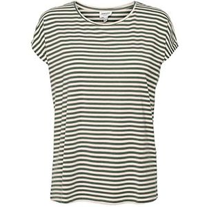 VERO MODA Vmava Plain Ss Top Stripe Ga Jrs Noos T-shirt voor dames, Laurel Wreath/Stripes: Pristine