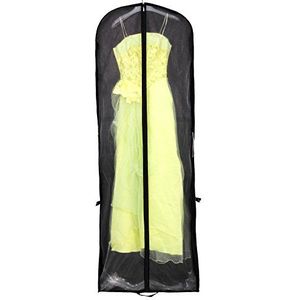 HIMRY KXB1001 Ademende beschermhoes voor trouwjurken/avondjurken/kostuums/jassen, ca. 180 cm, ritssluiting, twee accessoirevakken, zwart