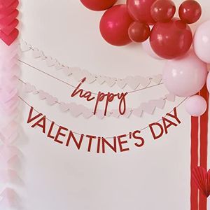 Ginger Ray BM-106 Happy Valentine's vlaggetjesslinger rood en roze
