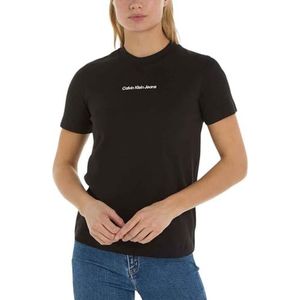 Calvin Klein Jeans Institutioneel recht T-shirt S/S gebreide tops voor dames, Zwart