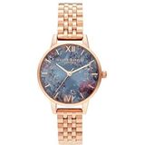 Olivia Burton Dames horloge analoog quartz horloge met roestvrij stalen armband roségoud - OB16US25 kl-blauw, armband, KL-Blauw, Armband