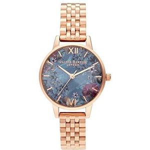 Olivia Burton Dames horloge analoog quartz horloge met roestvrij stalen armband roségoud - OB16US25 kl-blauw, armband, KL-Blauw, Armband
