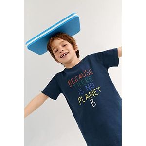 ECOALF, T-shirt Enfant Limalf en Coton Tissu Recyclé, T-shirt Coton Enfant, T-shirt à Manches Courtes, T-shirt Basique, Bleu indigo, 6 ans