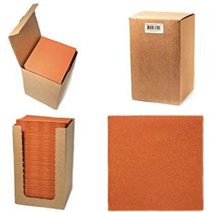 Alvotex CHIC Airlaid 100 stuks handdoeken in coctailvorm, 1/4-laags, stofachtig, premium wegwerphanddoek, terracotta, 20 x 20 cm