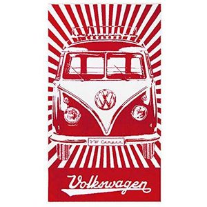 BRISA VW Collection - Volkswagen Combi Bus T1 Camper Van badhanddoek, sauna, strandhanddoek, pluche, voor zwembad, camping, vakantie, cadeau-idee (gestreept/rood/wit)