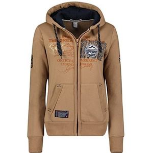 Geographical Norway Goresun Lady Sweatshirt voor dames, met capuchon en kangoeroezakken, sweatshirt voor dames, casual, lange mouwen, warm, Taupe