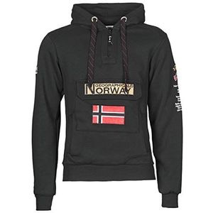 Geographical Norway Gymclass Sweatshirt met capuchon, voor heren, zwart.