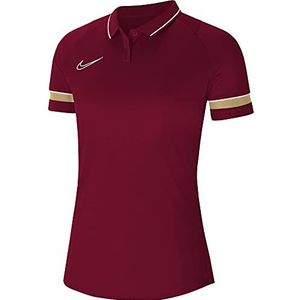 NIKE Dri-FIT Academy dames poloshirt, rood/wit/goud/wit, maat XL