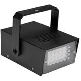 HQ-Power Krachtige mini-stroboscoop met 24 witte leds, compact en draagbaar, ideaal voor thuisfeesten, instelbare flitsfrequentie, werkt op vier AA-batterijen (niet meegeleverd)