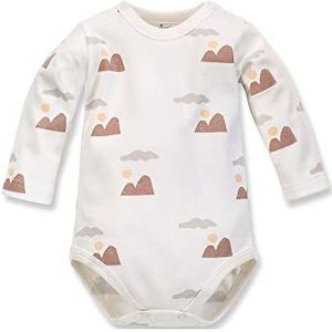 Pinokio Bodysuit Long Sleeve Ondergoed voor baby's, jongens, ecru, 80, ecru mountains