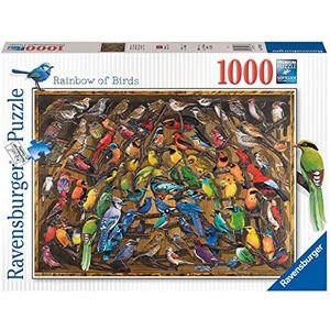 Ravensburger - Puzzel regenboog vogels, 1000 stukjes, puzzels voor volwassenen