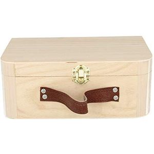 Artemio 14001465 houten koffer, 23 x 17 x 9 cm, beige