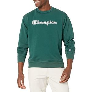 Champion T-shirt universitaire de lavage vintage pour homme, logo d'écriture pull pull-over, Lavage solaire Forest Peak Green, L