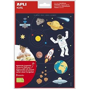 APLI Kids 19225 – stickertas met ruimtemotief, afneembaar, zelfklevend, 3 vellen van Espace