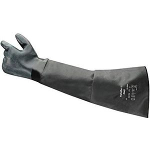 Ansell Scorpio 19-026 Gants en néoprène, protection contre les produits chimiques et les liquides, Noir, Taille 8 (Sachet de 1 paire)