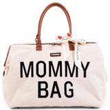 CHILDHOME, Mommy Bag, luiertas, moederschap, reistas, grote capaciteit, aankleedmat, verstelbare schouderriem, vakken, geïsoleerde tas, koffer, teddy ecru