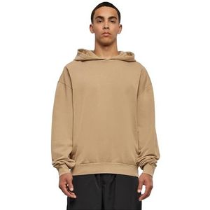 Build Your Brand Acid Washed Oversized Hoody voor heren, Effen beige