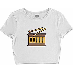 Bona Basics, Basic T-shirt met digitale print voor dames, 100% katoen, wit, casual, maat: S, wit, korte taille, Wit