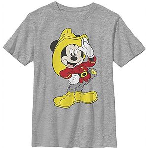 Disney T-Shirt Mickey Mouse Firefighter Outfit Boys grijs gemêleerd Athletic XS, Athletic grijs gemêleerd