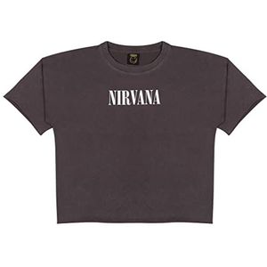 Nirvana Emoji Boyfriend T-shirt madeliefjes maat S tot XXL, Houtskool
