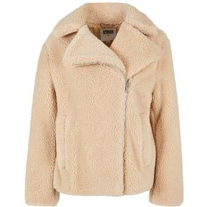 Urban Classics Dames sherpa biker jas dames, Effen beige