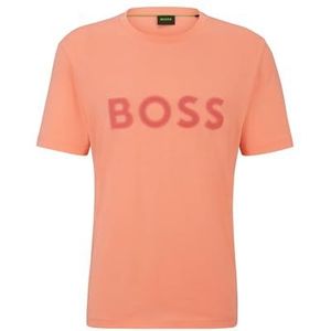 BOSS Hommes Tee 1 T-Shirt Regular Fit en Jersey de Coton avec Logo en Mesh, Open Red649, XL