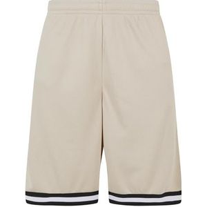 Urban Classics Gestreepte mesh shorts heren shorts, Softseagrass/zwart/wit