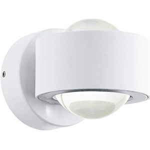 EGLO Ono 2 Led-wandlamp met 2 lichtpunten, moderne wandlamp van aluminium en kunststof, woonkamerlamp in wit, helder, led-hallamp met up and down verlichting in warm wit