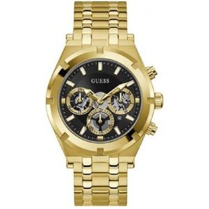 GUESS Watches Continental Herenhorloge, analoog, kwarts, met armband van roestvrij staal, GW0260G2, goud, GW0260G2, Goud, GW0260G2